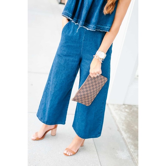 Anthropologie Tiered Denim Cute Strapless Jumpsuit - Picture 12 of 13